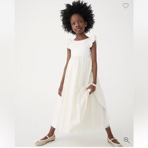 J Crew white/ivory cotton dress with crinoline